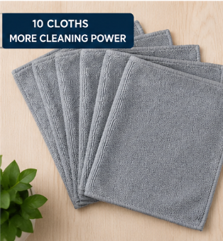 10-Pack Microfiber Cleaning Cloth Set